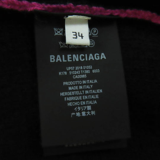 BALENCIAGA knit 510243 Outer material: 96% wool, Outer material: 4% nylon Pink black Women 34 Used Authentic