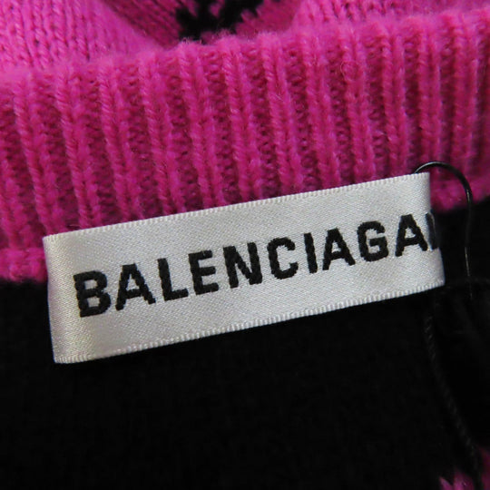 BALENCIAGA knit 510243 Outer material: 96% wool, Outer material: 4% nylon Pink black Women 34 Used Authentic