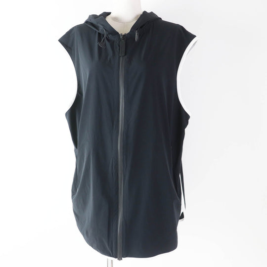 Christian Dior Hoodie 243G15A2260 Outer material: 88% nylon, Outer material: 12% polyurethane, Part: 84% polyester, Part: 16% polyurethane Black White Sleeveless Technical Jersey Zip Hoodie DIOR VIBE Women XS Used Authentic