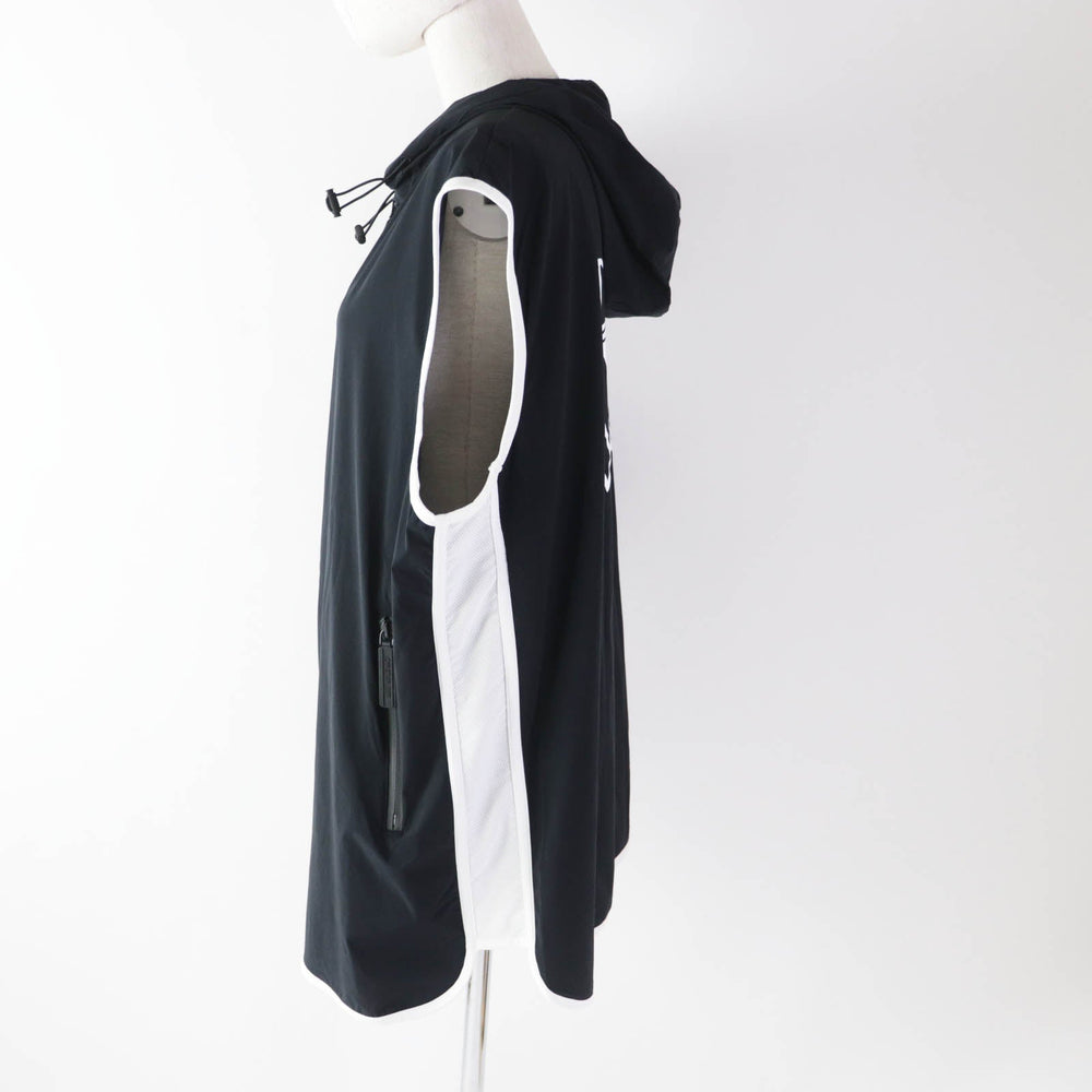 Christian Dior Hoodie 243G15A2260 Outer material: 88% nylon, Outer material: 12% polyurethane, Part: 84% polyester, Part: 16% polyurethane Black White Sleeveless Technical Jersey Zip Hoodie DIOR VIBE Women XS Used Authentic