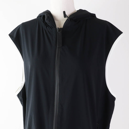 Christian Dior Hoodie 243G15A2260 Outer material: 88% nylon, Outer material: 12% polyurethane, Part: 84% polyester, Part: 16% polyurethane Black White Sleeveless Technical Jersey Zip Hoodie DIOR VIBE Women XS Used Authentic