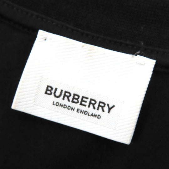 BURBERRY Short sleeve T-shirt 802237202 Main: 100% cotton, Part: 97% cotton, Part: 3% elastane (polyurethane) black mens XXS Used Authentic