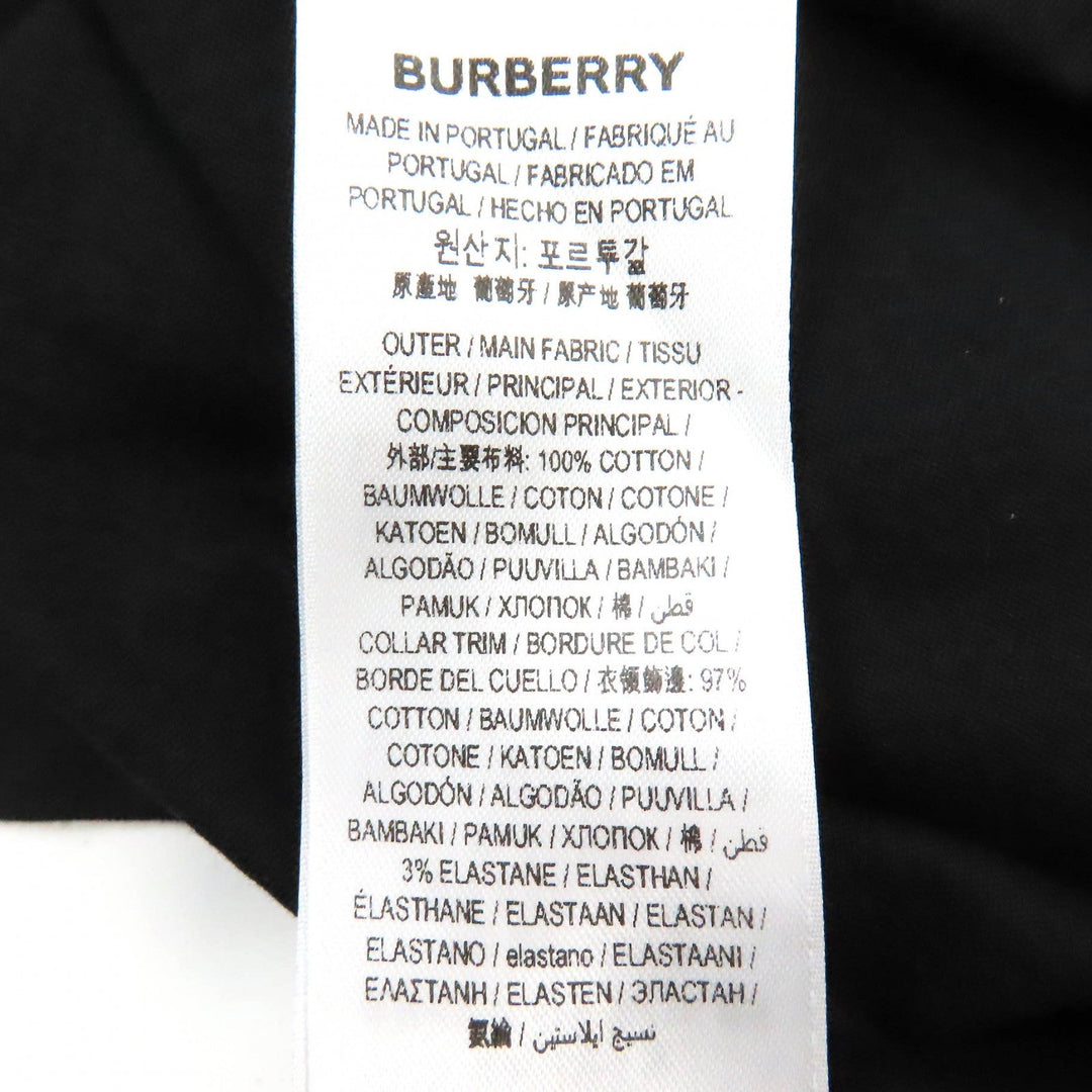 BURBERRY Short sleeve T-shirt 802237202 Main: 100% cotton, Part: 97% cotton, Part: 3% elastane (polyurethane) black mens XXS Used Authentic
