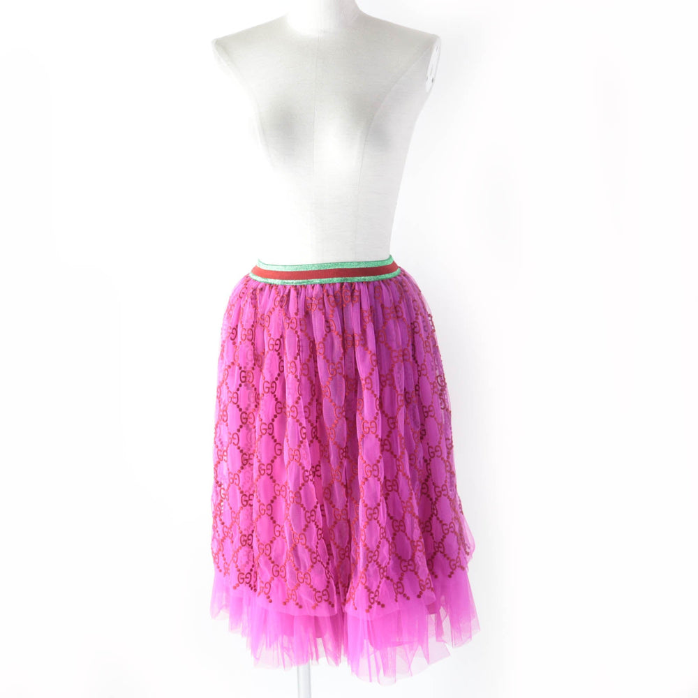 GUCCI skirt 552866 Outer material: nylon 100% pink Women 12 Used Authentic