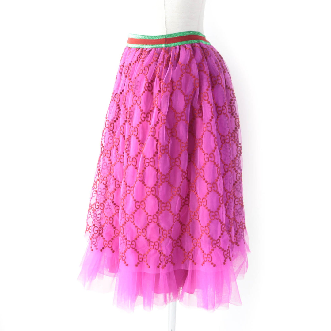 GUCCI skirt 552866 Outer material: nylon 100% pink Women 12 Used Authentic