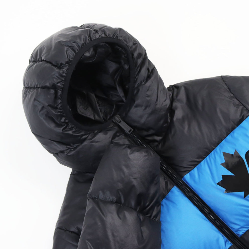 DSQUARED2 Down jacket S74AM0960 Outer: 100% nylon, Lining: 100% nylon, Filling: 80% down, Filling: 20% feather Black blue Nylon Hooded Puffer mens 42 Used Authentic