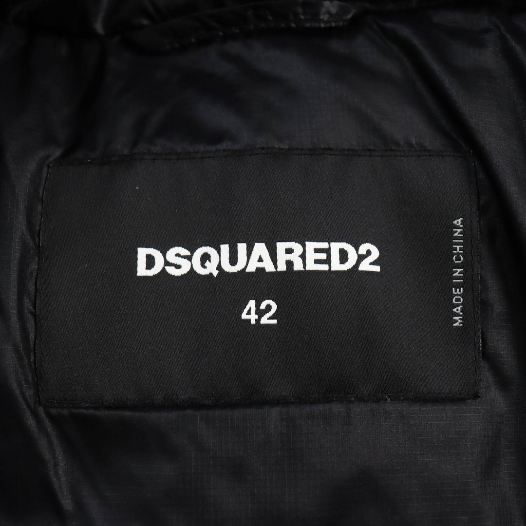 DSQUARED2 Down jacket S74AM0960 Outer: 100% nylon, Lining: 100% nylon, Filling: 80% down, Filling: 20% feather Black blue Nylon Hooded Puffer mens 42 Used Authentic