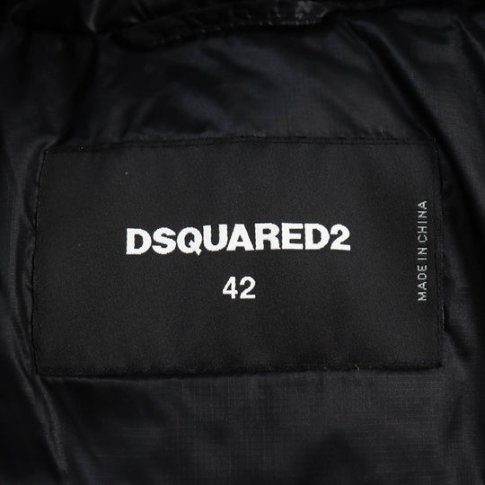 DSQUARED2 Down jacket S74AM0960 Outer: 100% nylon, Lining: 100% nylon, Filling: 80% down, Filling: 20% feather Black blue Nylon Hooded Puffer mens 42 Used Authentic