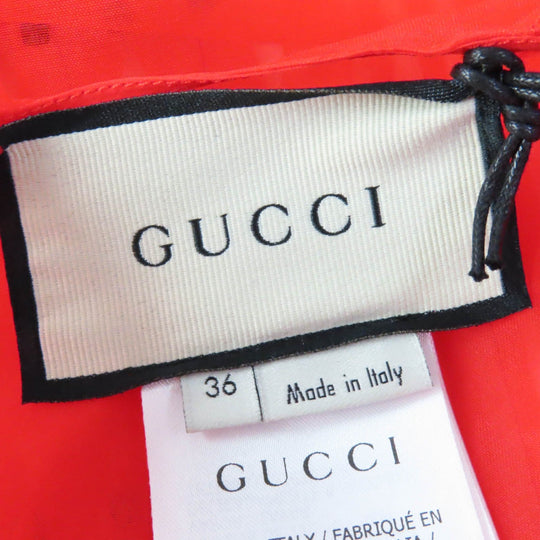 GUCCI tops 633322 Main: 100% silk, Part: metal, Lining: 73% acetate, Lining: 27% silk, Part: 100% nylon Red Women 36 Used Authentic
