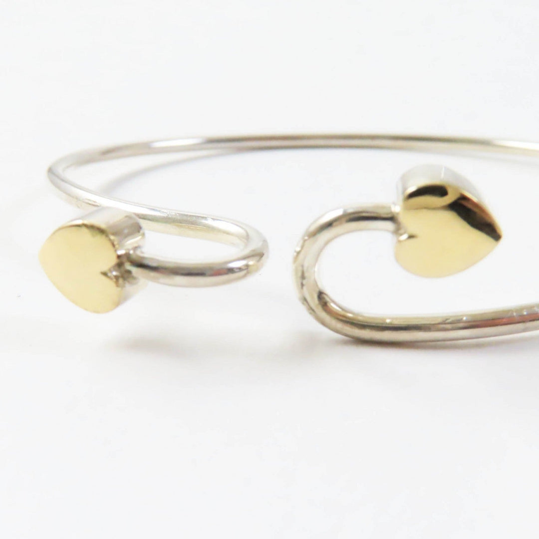 TIFFANY&Co. Bangle Main: AG925, Part: 750 Silver gold Double heart Women Used Authentic