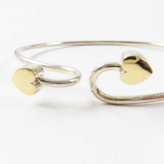 TIFFANY&Co. Bangle Main: AG925, Part: 750 Silver gold Double heart Women Used Authentic