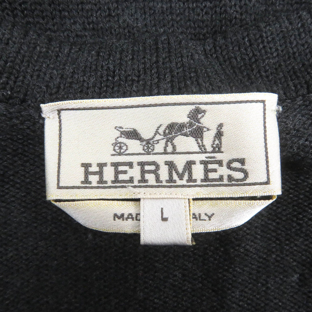 HERMES sweater Main: 100% wool Dark gray mens L Used Authentic
