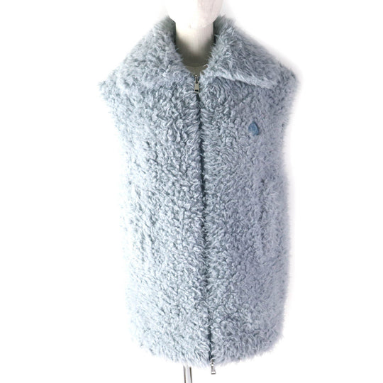 MONCLER Down vest Outer: 100% polyester, Lining: 100% nylon, Filling: 90% down, Filling: 10% feather, Hood: 100% nylon, Hood lining: 100% nylon Light blue ACHARD VEST Women 00 Used Authentic