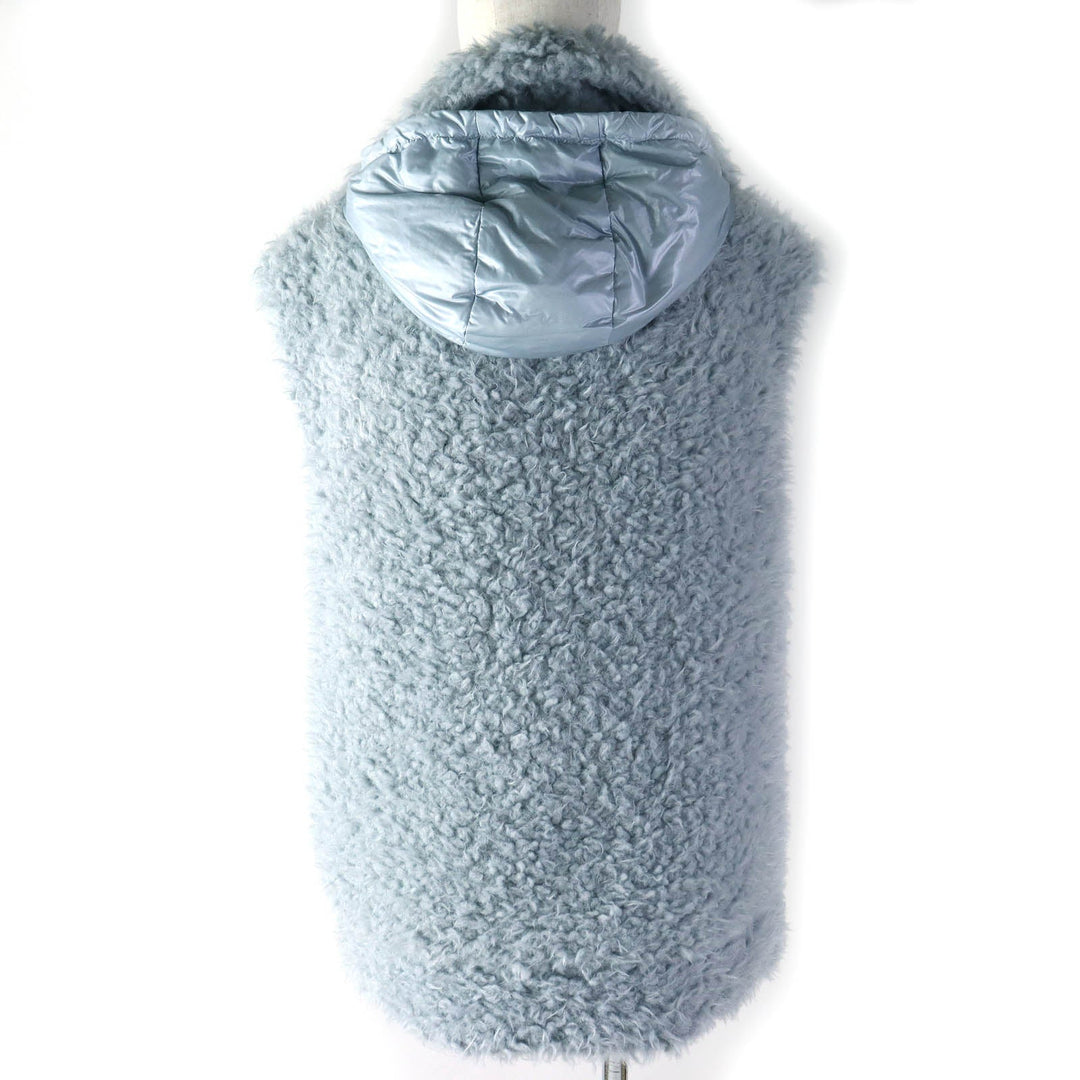 MONCLER Down vest Outer: 100% polyester, Lining: 100% nylon, Filling: 90% down, Filling: 10% feather, Hood: 100% nylon, Hood lining: 100% nylon Light blue ACHARD VEST Women 00 Used Authentic