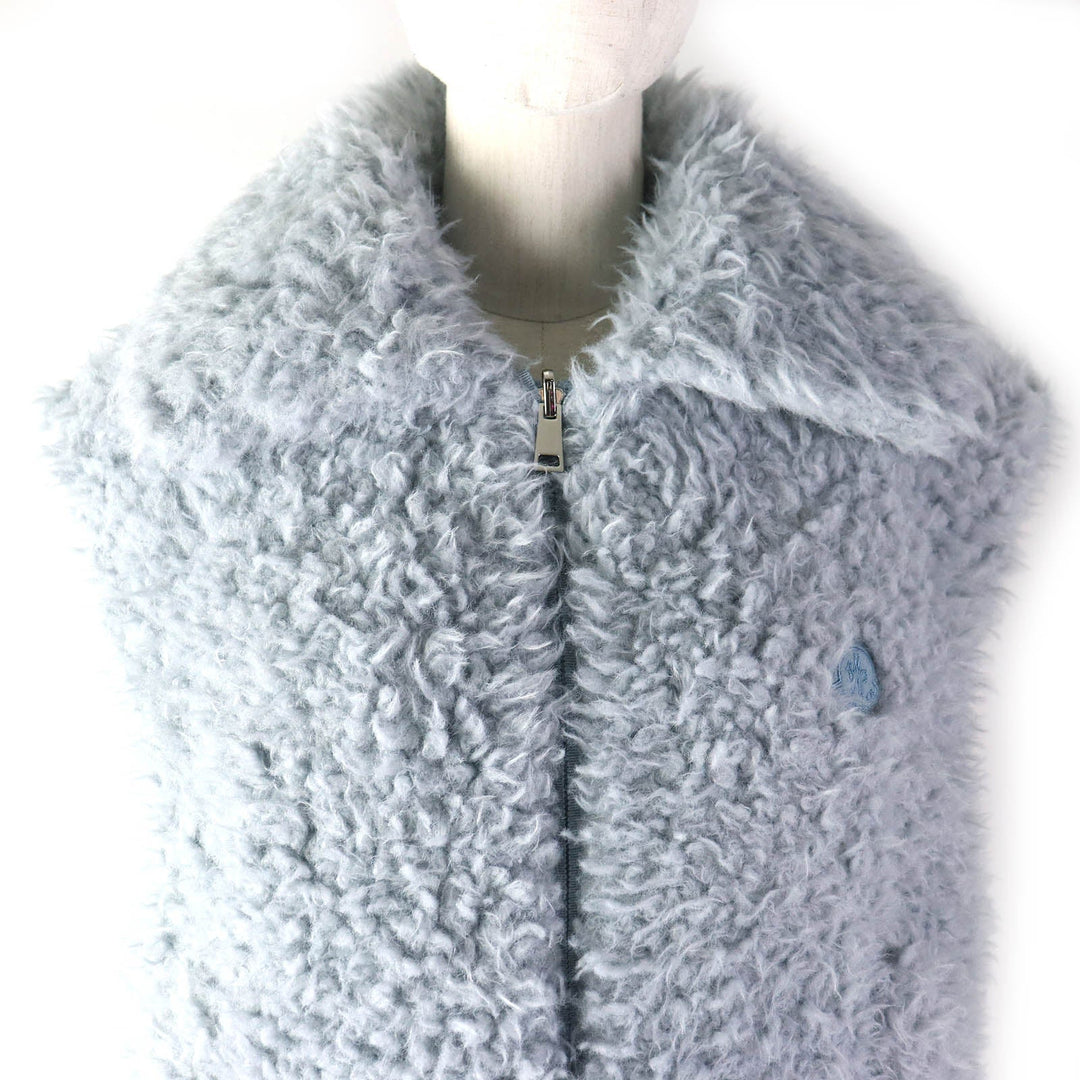 MONCLER Down vest Outer: 100% polyester, Lining: 100% nylon, Filling: 90% down, Filling: 10% feather, Hood: 100% nylon, Hood lining: 100% nylon Light blue ACHARD VEST Women 00 Used Authentic