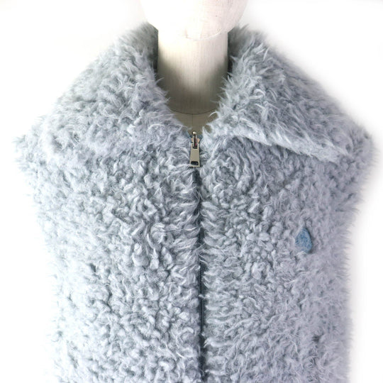 MONCLER Down vest Outer: 100% polyester, Lining: 100% nylon, Filling: 90% down, Filling: 10% feather, Hood: 100% nylon, Hood lining: 100% nylon Light blue ACHARD VEST Women 00 Used Authentic