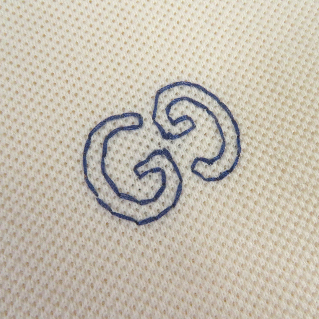 GUCCI Short sleeve polo shirt 625320 Main: 97% cotton, Main: 3% polyurethane, Part: 100% cotton, Part: 100% polyester light beige mens XS Used Authentic