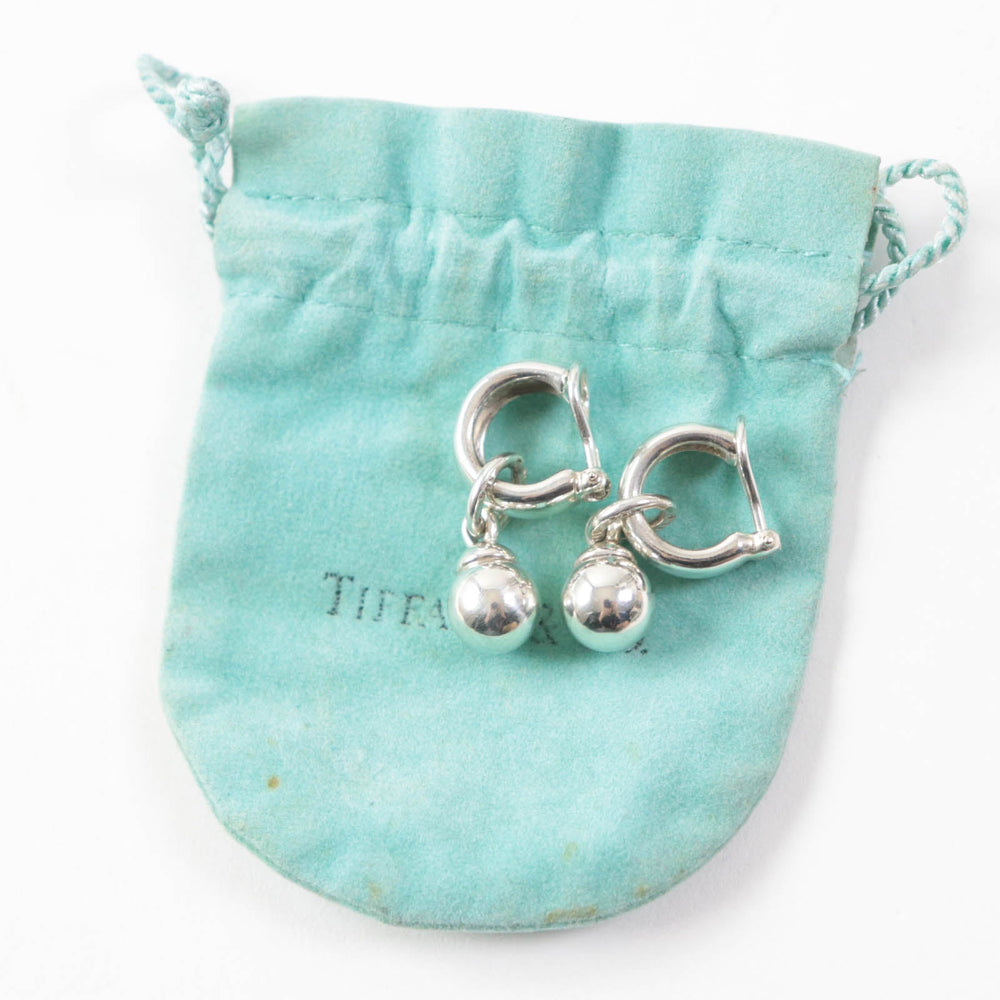 TIFFANY&Co. Earring Main: AG925 Silver Hardware Ball Hoop Earring Women Used Authentic