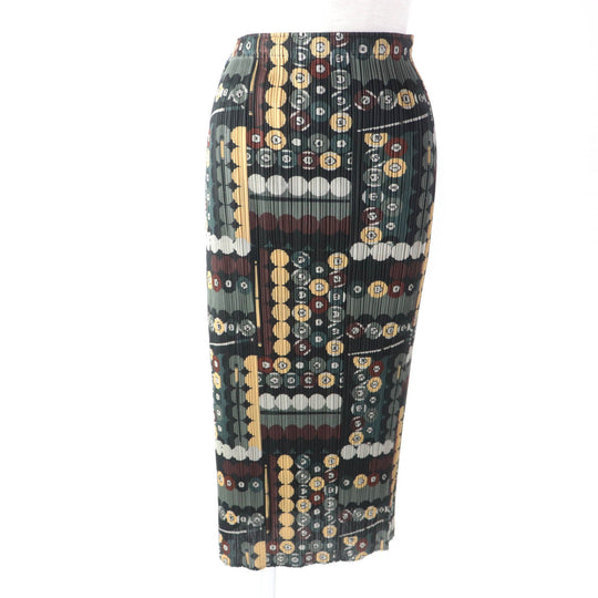 PLEATS PLEASE Long skirt PP73-JG674 Main: 100% polyester multicolor Billiards Gam Women 2 Used Authentic