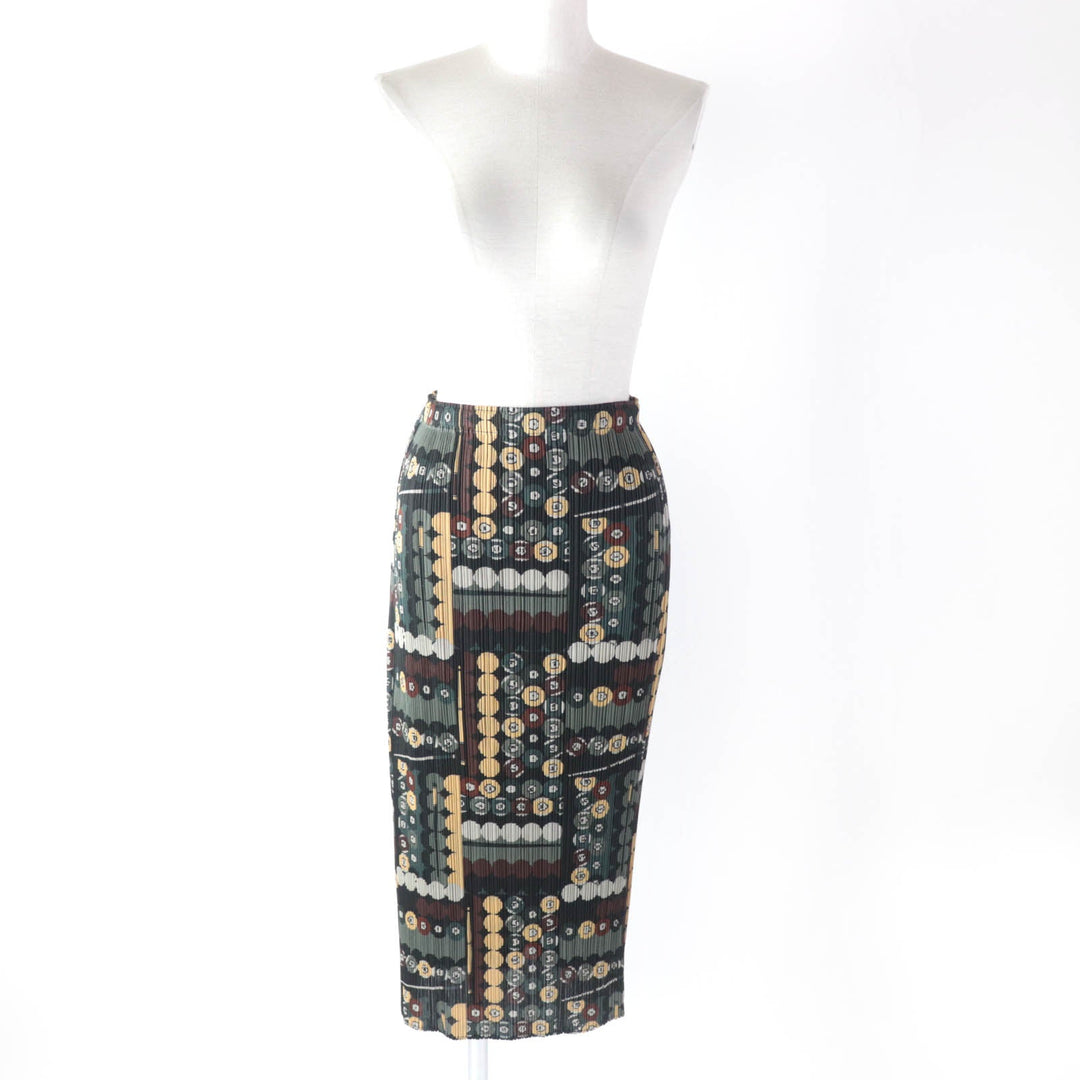 PLEATS PLEASE Long skirt PP73-JG674 Main: 100% polyester multicolor Billiards Gam Women 2 Used Authentic