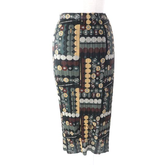 PLEATS PLEASE Long skirt PP73-JG674 Main: 100% polyester multicolor Billiards Gam Women 2 Used Authentic
