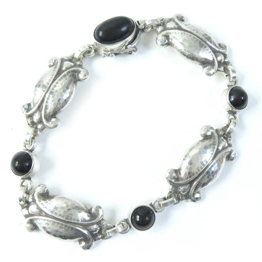 Georg Jensen bracelet 11 Main: SV925, Part: Onyx Silver black Women Used Authentic