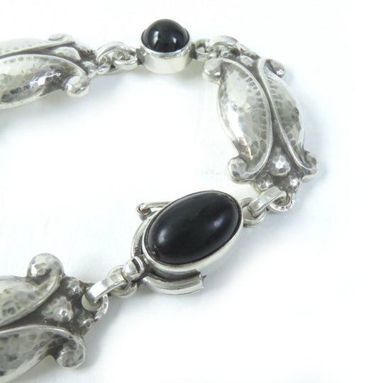 Georg Jensen bracelet 11 Main: SV925, Part: Onyx Silver black Women Used Authentic