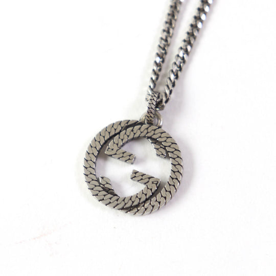 GUCCI Necklace 678651 Main�FAG925 Silver Interlocking G unisex(Unisex) Used Authentic