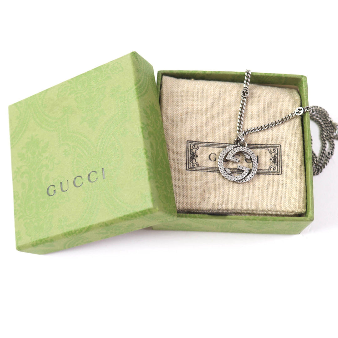 GUCCI Necklace 678651 Main�FAG925 Silver Interlocking G unisex(Unisex) Used Authentic