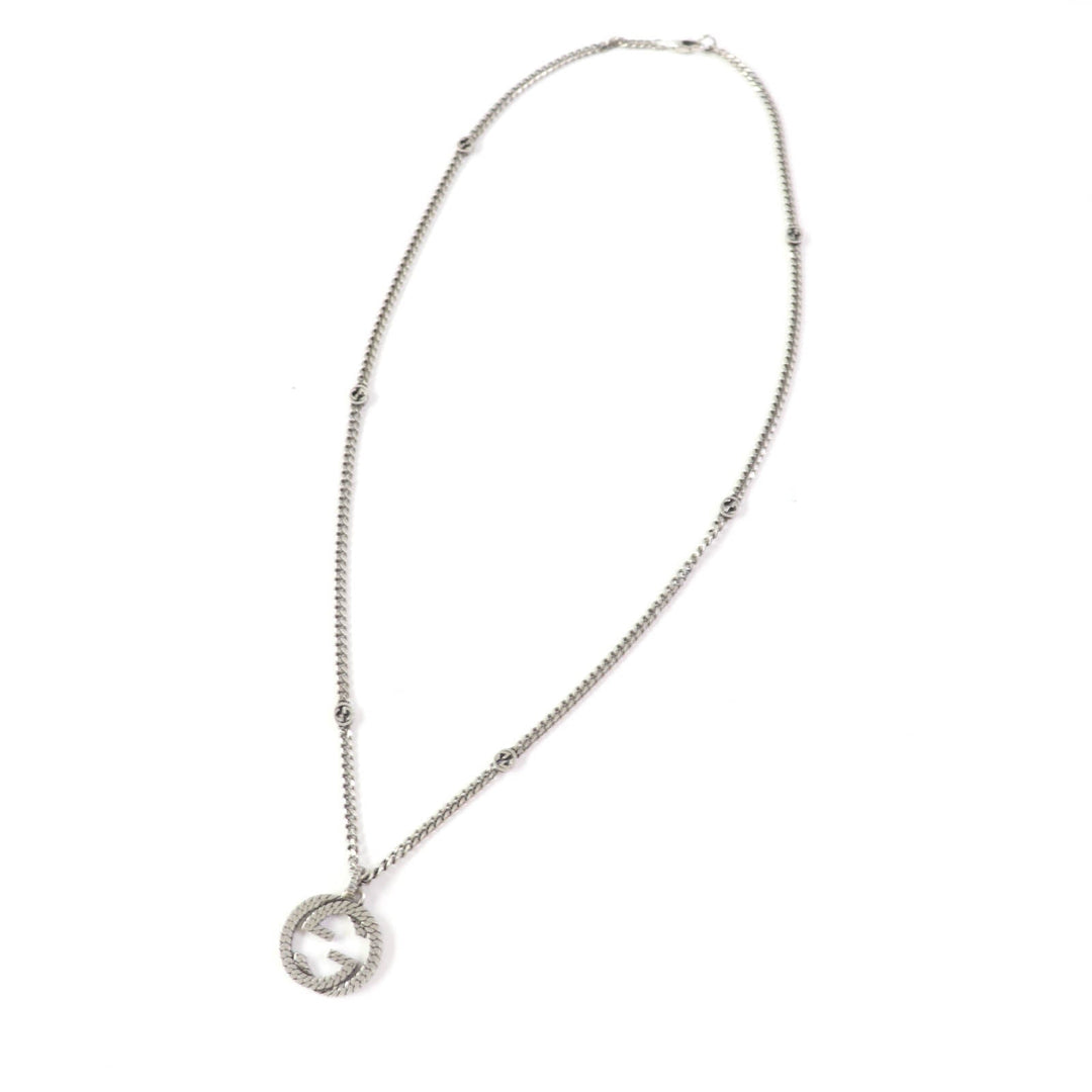 GUCCI Necklace 678651 Main�FAG925 Silver Interlocking G unisex(Unisex) Used Authentic