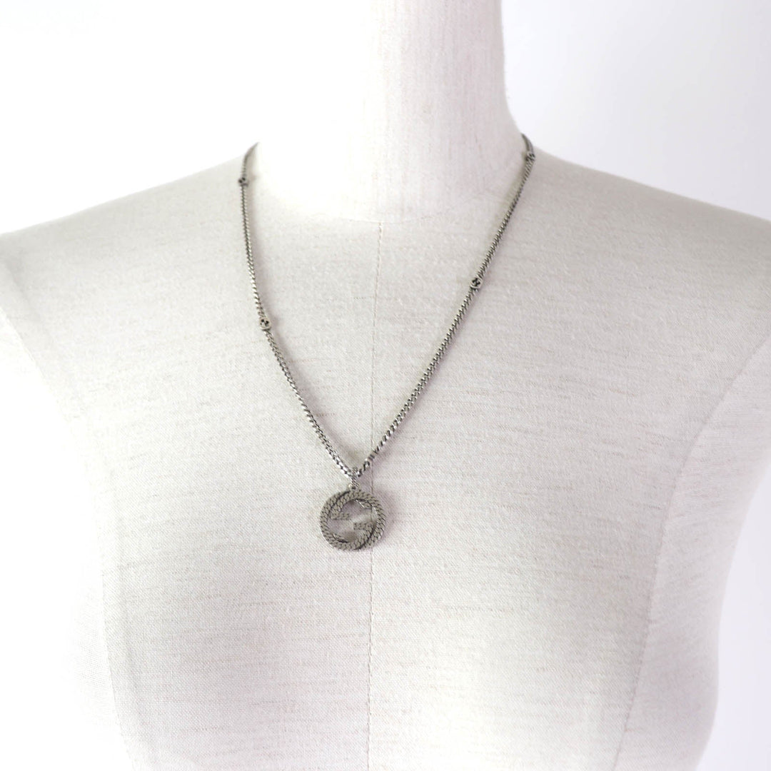 GUCCI Necklace 678651 Main�FAG925 Silver Interlocking G unisex(Unisex) Used Authentic