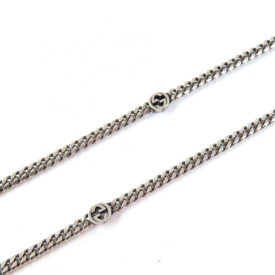 GUCCI Necklace 678651 Main�FAG925 Silver Interlocking G unisex(Unisex) Used Authentic