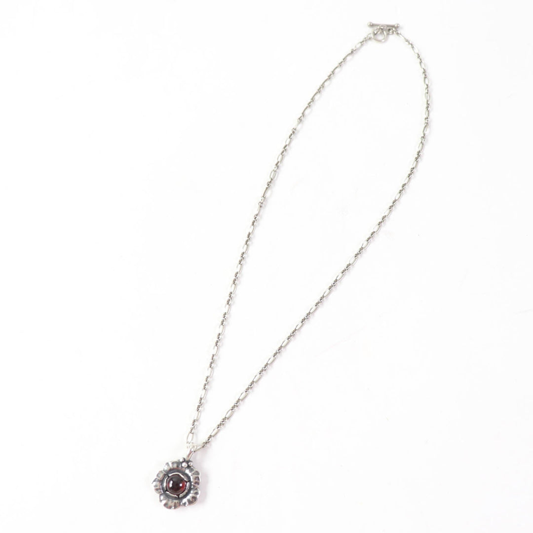 Georg Jensen Necklace Main: AG925, Part: Garnet Silver Red 2002 Year Pendant Women Used Authentic