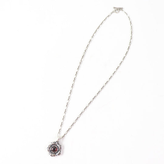 Georg Jensen Necklace Main: AG925, Part: Garnet Silver Red 2002 Year Pendant Women Used Authentic