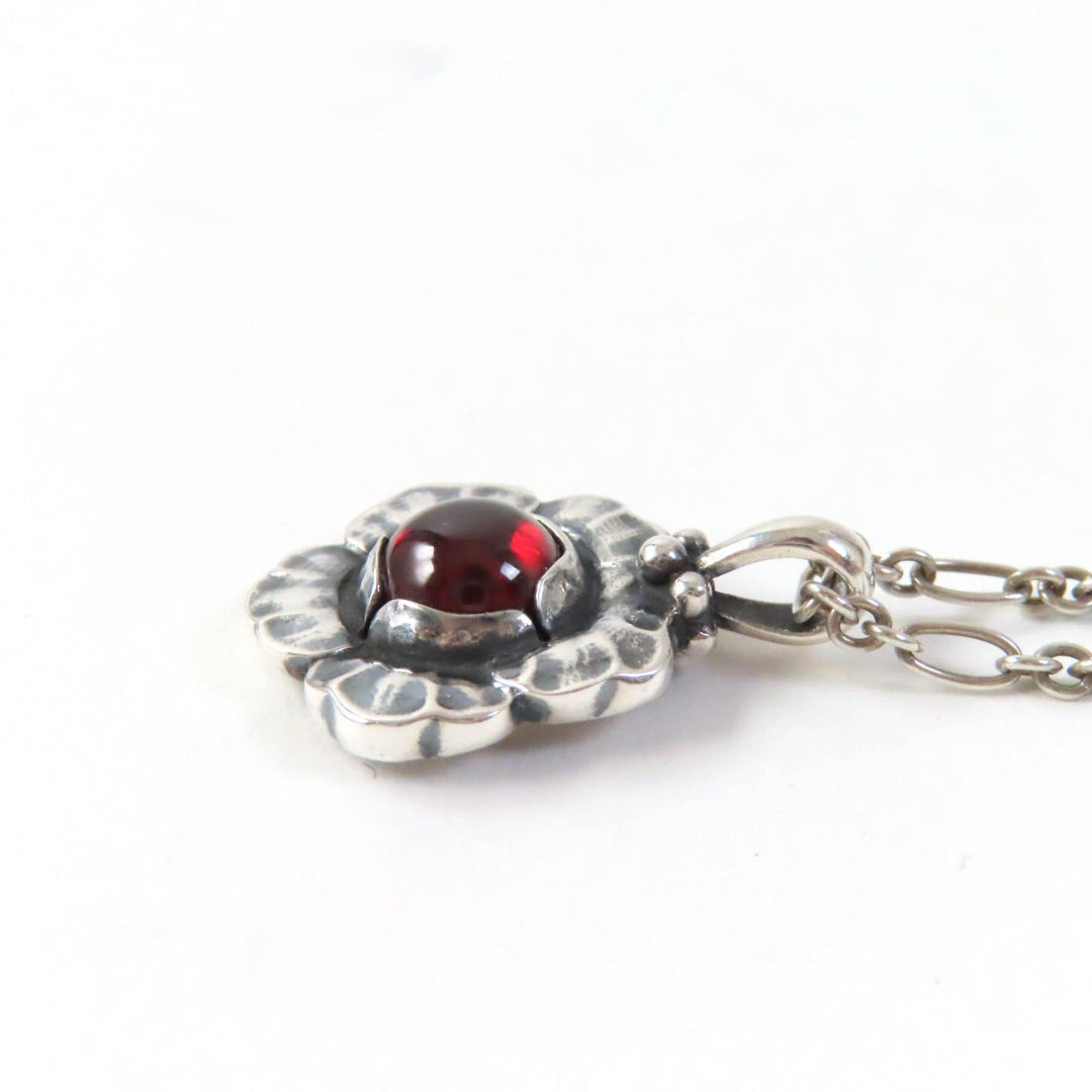 Georg Jensen Necklace Main: AG925, Part: Garnet Silver Red 2002 Year Pendant Women Used Authentic
