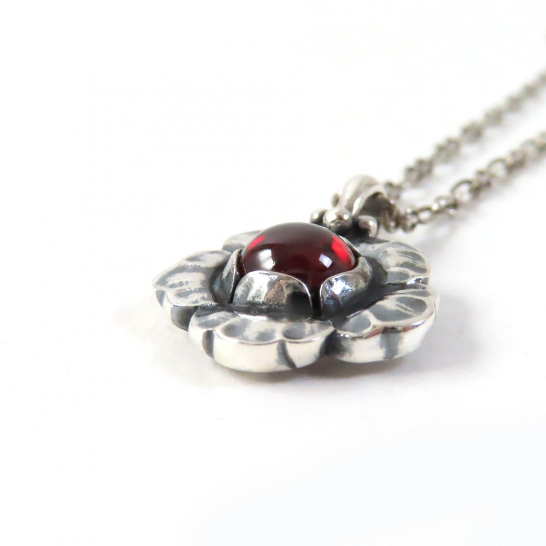 Georg Jensen Necklace Main: AG925, Part: Garnet Silver Red 2002 Year Pendant Women Used Authentic
