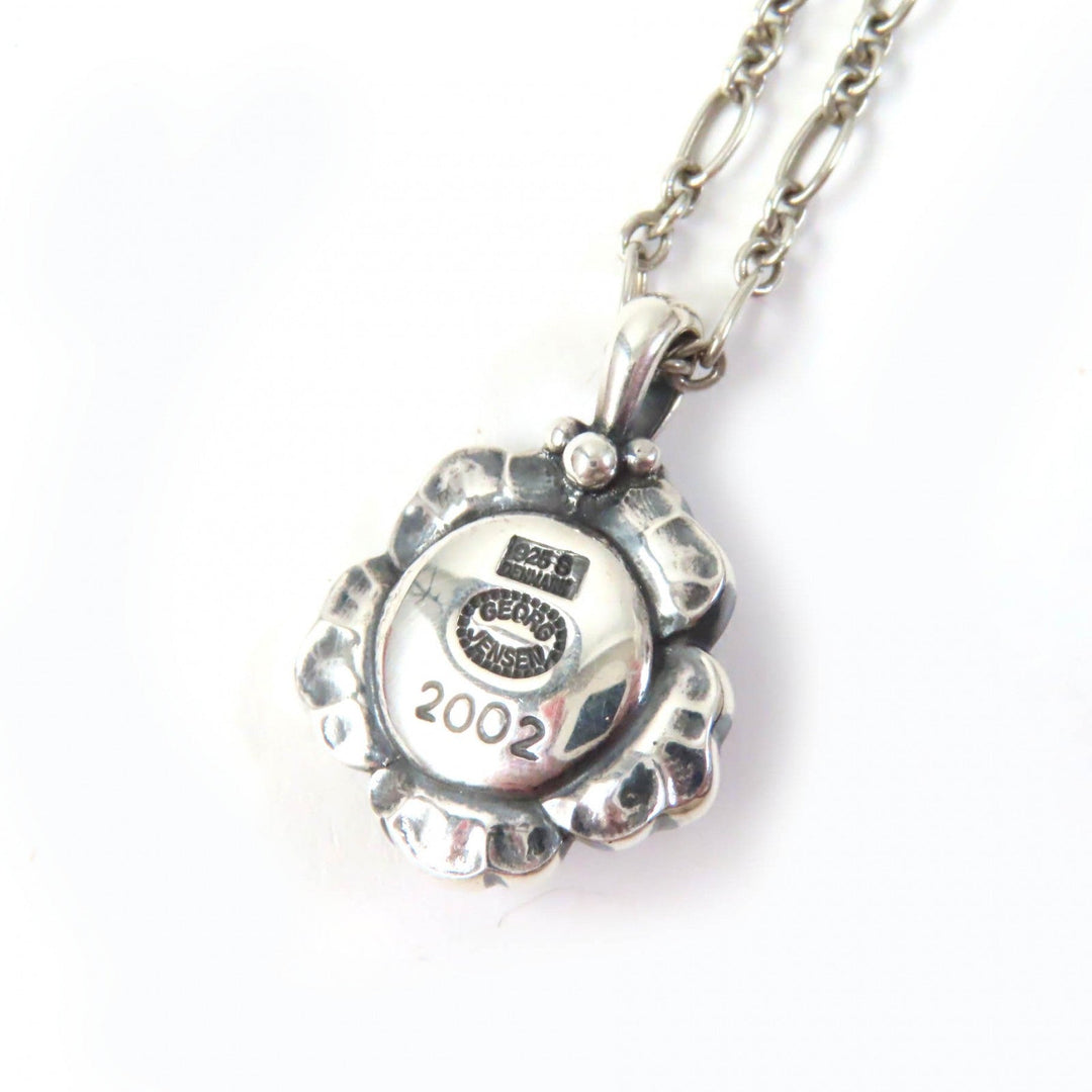 Georg Jensen Necklace Main: AG925, Part: Garnet Silver Red 2002 Year Pendant Women Used Authentic