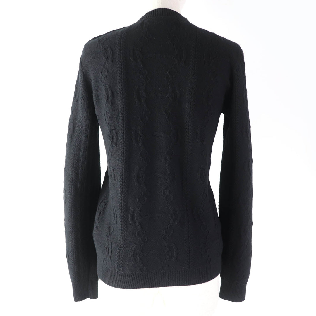 HERMES knit 2H2644D6 Main: 80% wool, Main: 20% cashmere, Part: 74% wool, Part: 19% cashmere, Part: 5% nylon, 2% polyurethane black Women 34 Used Authentic