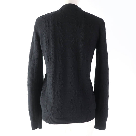 HERMES knit 2H2644D6 Main: 80% wool, Main: 20% cashmere, Part: 74% wool, Part: 19% cashmere, Part: 5% nylon, 2% polyurethane black Women 34 Used Authentic