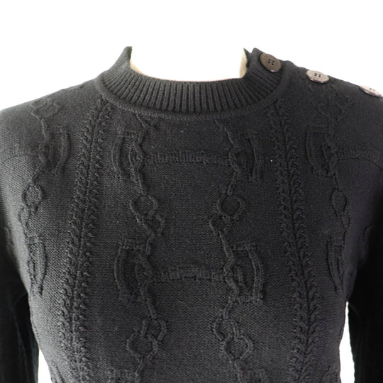 HERMES knit 2H2644D6 Main: 80% wool, Main: 20% cashmere, Part: 74% wool, Part: 19% cashmere, Part: 5% nylon, 2% polyurethane black Women 34 Used Authentic