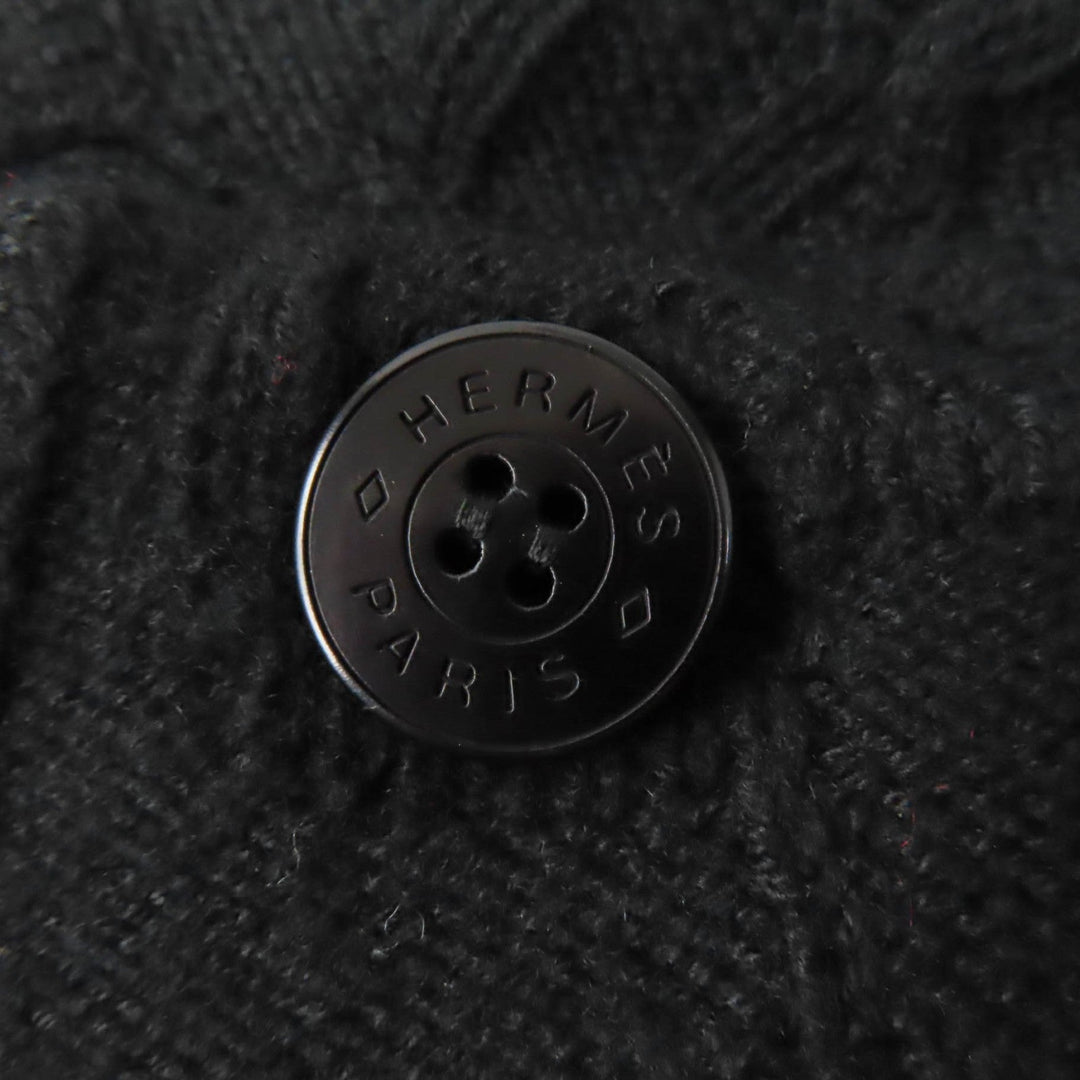 HERMES knit 2H2644D6 Main: 80% wool, Main: 20% cashmere, Part: 74% wool, Part: 19% cashmere, Part: 5% nylon, 2% polyurethane black Women 34 Used Authentic