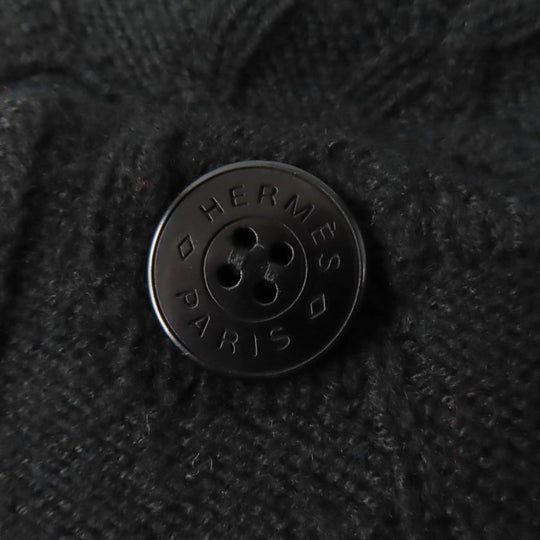 HERMES knit 2H2644D6 Main: 80% wool, Main: 20% cashmere, Part: 74% wool, Part: 19% cashmere, Part: 5% nylon, 2% polyurethane black Women 34 Used Authentic