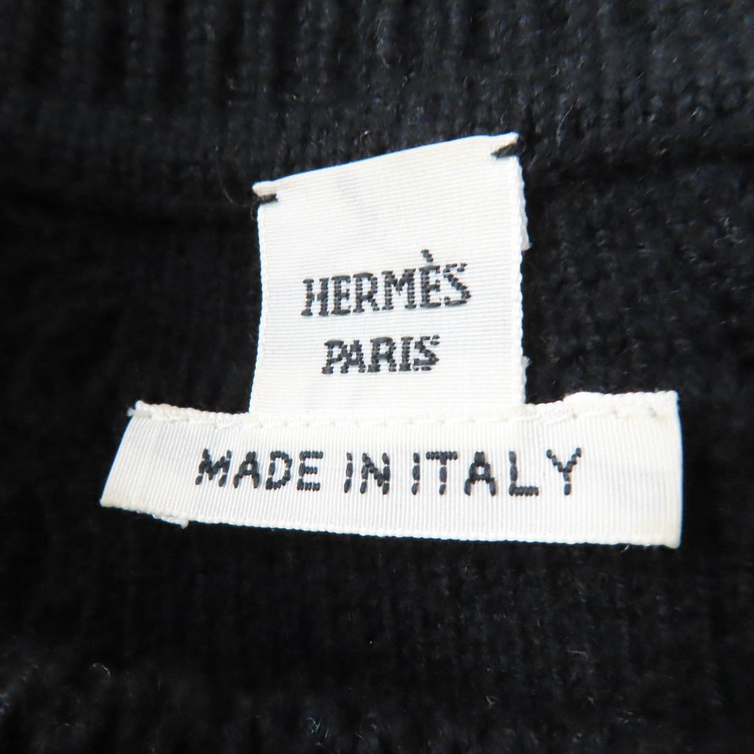 HERMES knit 2H2644D6 Main: 80% wool, Main: 20% cashmere, Part: 74% wool, Part: 19% cashmere, Part: 5% nylon, 2% polyurethane black Women 34 Used Authentic