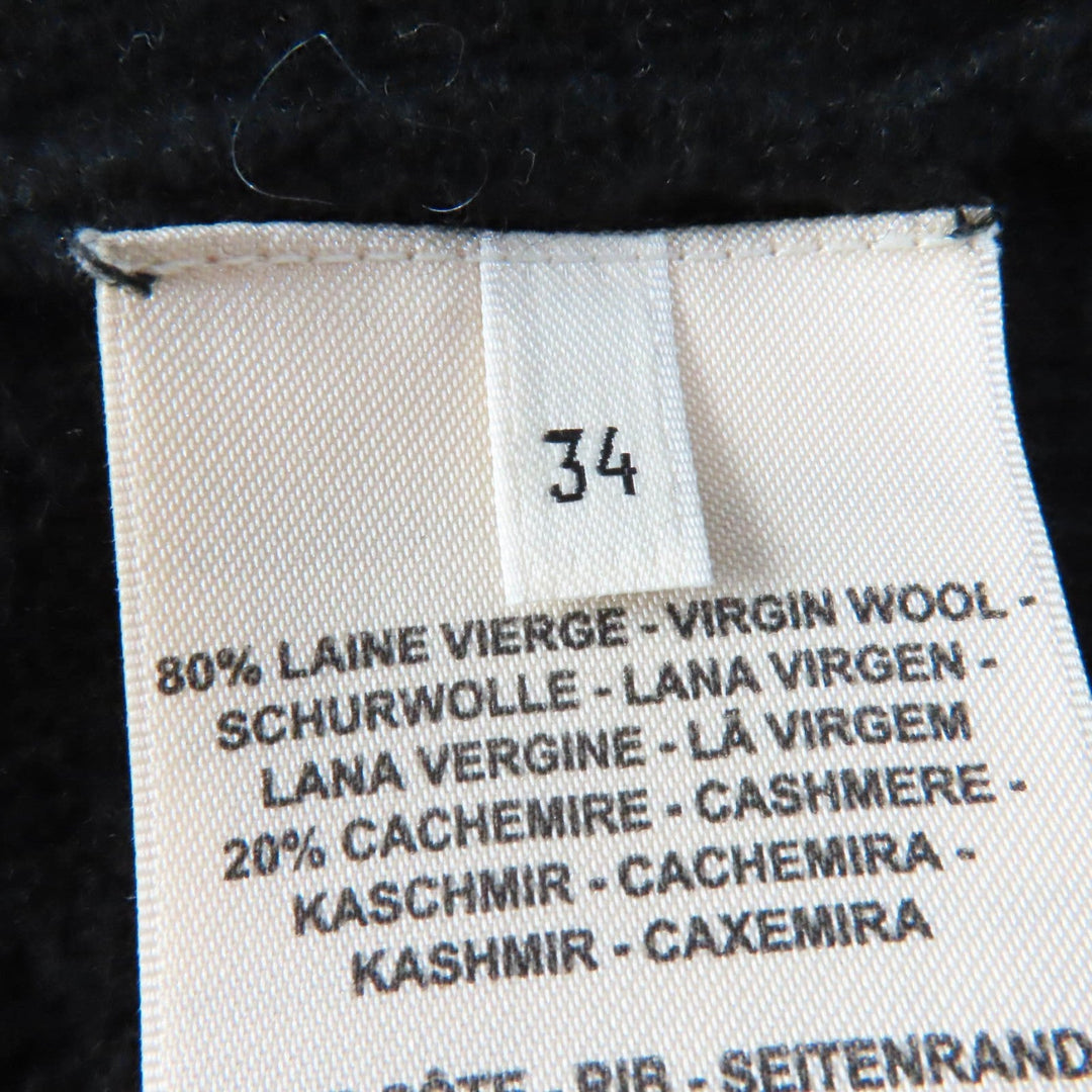 HERMES knit 2H2644D6 Main: 80% wool, Main: 20% cashmere, Part: 74% wool, Part: 19% cashmere, Part: 5% nylon, 2% polyurethane black Women 34 Used Authentic
