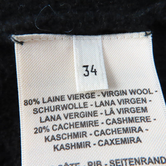 HERMES knit 2H2644D6 Main: 80% wool, Main: 20% cashmere, Part: 74% wool, Part: 19% cashmere, Part: 5% nylon, 2% polyurethane black Women 34 Used Authentic