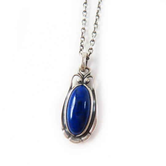 Georg Jensen Necklace Main: SV925, Part: Lapis lazuli Silver blue Women Used Authentic