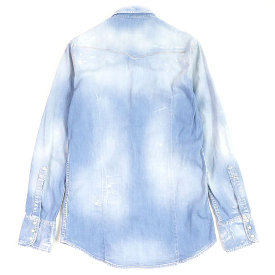DSQUARED2 Long sleeve shirt S74DM0452 Main: 98% cotton, Main: 2% polyurethane Light blue mens 46 Used Authentic