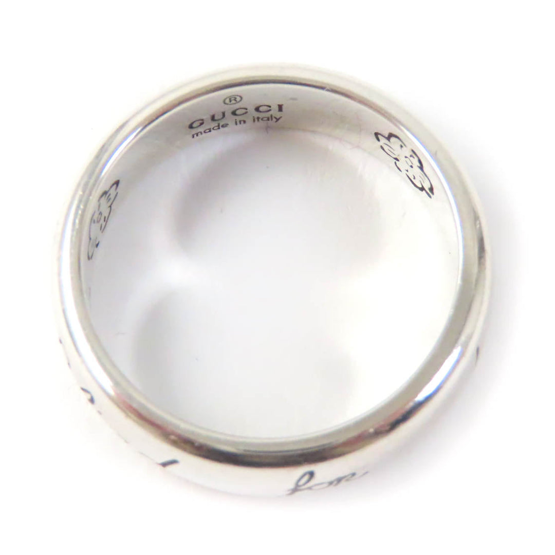 GUCCI Ring 455247 Main�FAG925 Silver BLIND FOR LOVE Women 8 Used Authentic