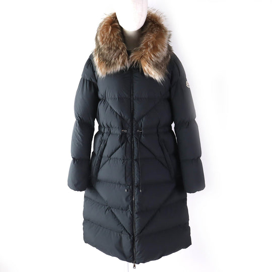 MONCLER down coat Outer: 100% polyester, Lining: 100% polyester, Filling: 90% down, Filling: 10% feather, Fur: lamb fur black BUSARD Women 4 Used Authentic