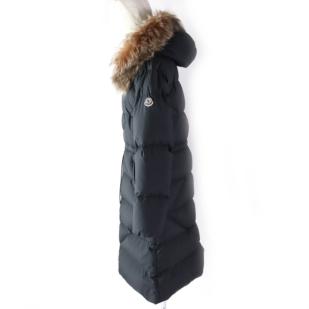 MONCLER down coat Outer: 100% polyester, Lining: 100% polyester, Filling: 90% down, Filling: 10% feather, Fur: lamb fur black BUSARD Women 4 Used Authentic
